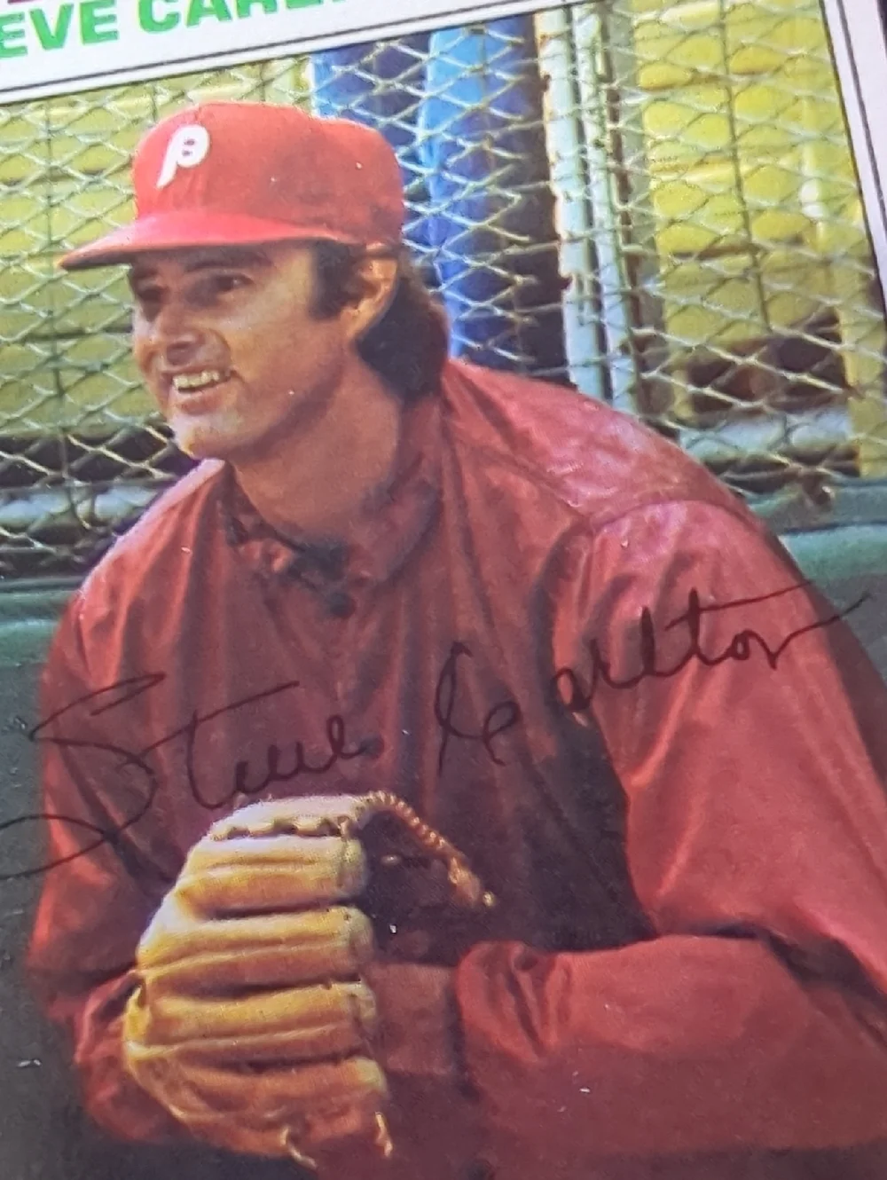 1977 Topps Baseball #110 Steve Carlton Phillies Autographed Near Mint  Or Better - Picture 4 of 4